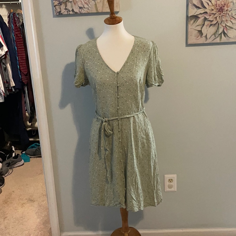 Green floral dress